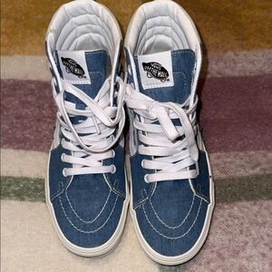 Vans Denim Blue High-Tops with White Accents